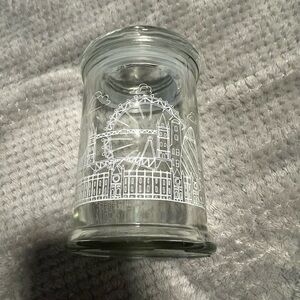 Clear Glass Jar with White London Design